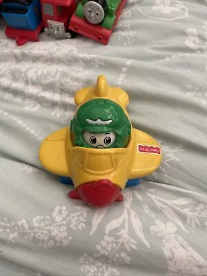 Buy Fisher Price  Plane & Movable Face In Helmet As You Push Along 1995 • 6.99£
