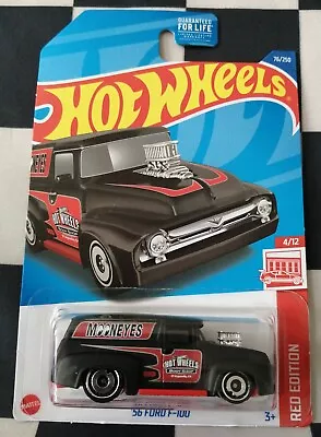 Buy Hot Wheels Target Exclusive Red Edition 56 Ford F-100 MoonEyes 76/250 #4/12 • 14.99£