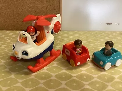 Buy Fisher Price Little People Talking Helicopter, 2 ELC Cars, Good Conditio,bundle. • 6£