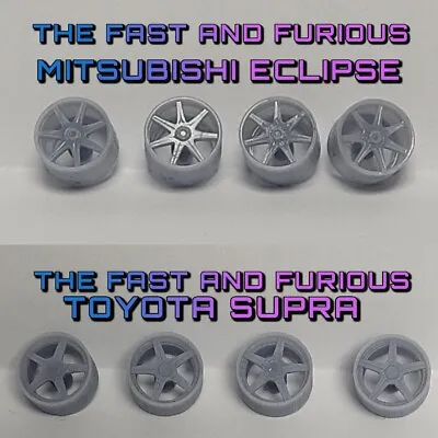 Buy 1/64 Scale Fast And Furious Wheels Toyota Supra Mitsbishi Eclipse Hot Wheels • 3.99£