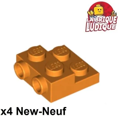 Buy LEGO X4 Plate Modified 2x2 X2/3 With 2 Studs Tenon Orange Side 99206 NEW • 1.42£