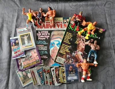Buy WWF WWE Bundle Hasbro Graded Magazine Auto Sealed Galoob WCW Card Topps PSA • 50£