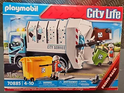 Buy Playmobil City Life 70885 Service Garbage Recycling Truck With Lights Sealed • 33.95£