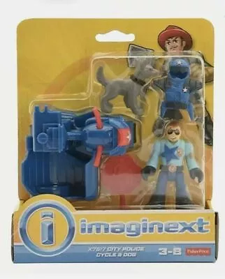 Buy Fisher Price X7617 Imaginext City Police Figure Motorcycle And Dog Playset Toy • 3.59£