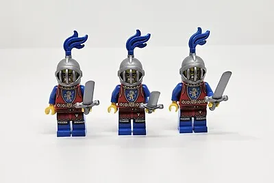 Buy Lego Lion Knight Castle Minifigure Army With Blue Plume X3 New (j5) • 19.99£