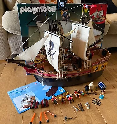 Buy Playmobil Pirate Ship 5135 Boxed Large Pirates Commander Ship, Nearly Complete • 42.99£
