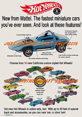 Buy Hot Wheels Redline 1968 Poster Advert Shop Sign Leaflet Flyer Large A3 Size • 6.99£