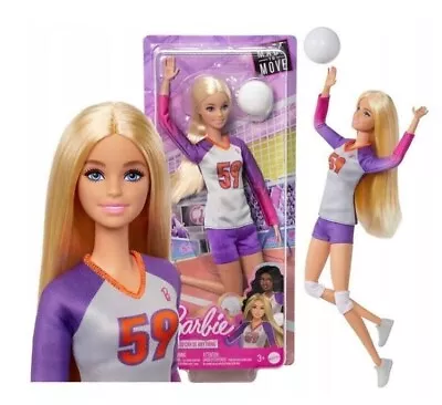 Buy Mattel Barbie Doll Made To Move Volleyball Player HKT72 Mattel • 45.24£