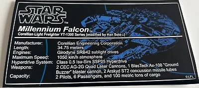 Buy LEGO Star Wars UCS Sticker For 75192 Millennium Falcon Han Solo • 7.19£