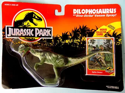 Buy 1993 Sealed Within Card Kenner Jurassic Park Dilophosaurus Figure And Movie Card • 19.99£