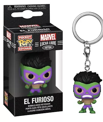 Buy Funko Pocket Pop! El Furioso Keychain - Marvel: Lucha Libre Edition - Hulk • 2.99£