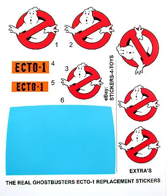 Buy KENNER ECTO 1 THE REAL GHOSTBUSTERS ECTO-1 Replacement Sticker Set +BONUS   READ • 3.83£