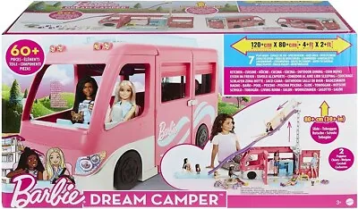 Buy Mattel Barbie Camper Of Dreams Slide Vehicle & Pool - 2 Puppies • 92.58£