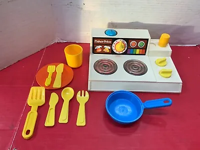 Buy 1978 Fisher Price Kitchen Stove Top With Accessories • 43.43£