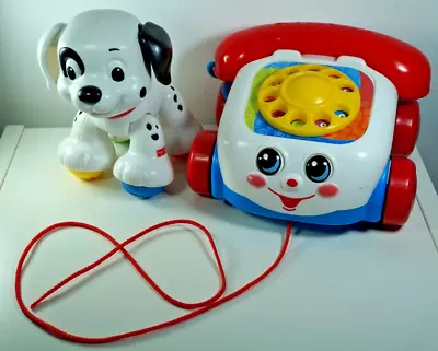 Buy Fisher Price Chatter Dial Telephone Pull Along & Amazing Animals Click Clack Dog • 9.95£
