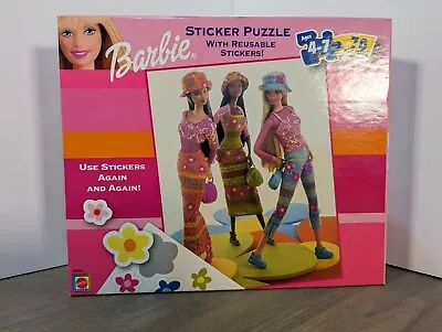 Buy Vtg 2000 Mattel Barbie 70 Piece Reusable Sticker Puzzle 15 X 11 1/2  NOS Sealed • 14.48£