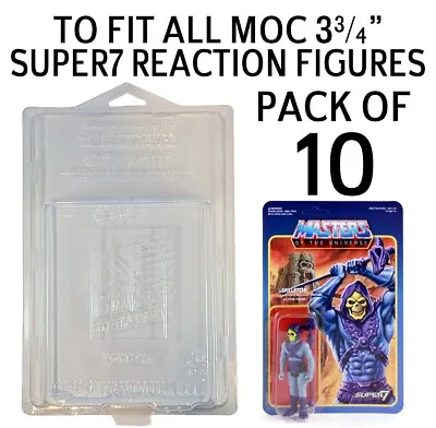 Buy Pack Of 10 Protective Cases For Super7 Reaction 3 3/4 Inch MOC Figures AFTSWDLX • 50£