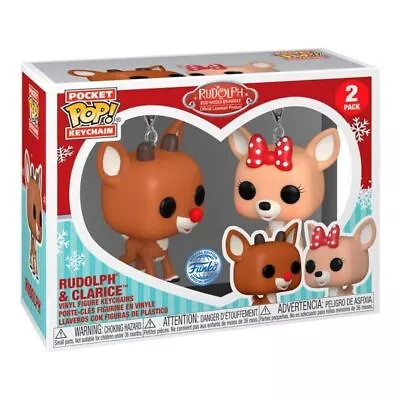 Buy Funko POP! Keychain: Rudolph - 2 Pack Rudolph & Clarice - Rudolph The Red-Nosed  • 13.17£