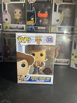 Buy Funko Pop! Disney Toy Story Sheriff Woody (Holding Forky)  #535 + Protector • 11£