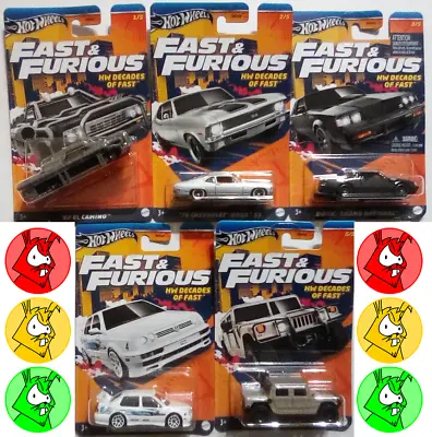 Buy Fast And Furious - Assorted Range - Pick And Choose - Hot Wheels Diecast 1:64 • 7£