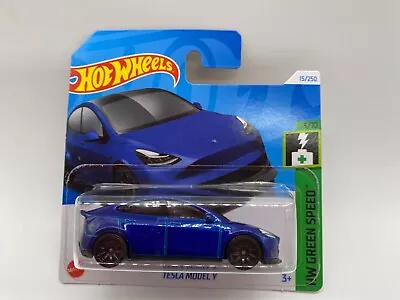 Buy Hot Wheels Tesla Model Y #15 Deep Blue Metallic 2024 Sealed • 3.95£