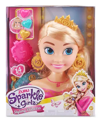Buy Sparkle Girlz Princess Hair Styling Head With 14 Accessories [Ages 4+] BRAND NEW • 14.99£