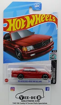 Buy Hot Wheels '89 Mercedes-Benz 560 SEC AMG Red Hotwheels USA Long Card 2024 HTB70 • 4.99£