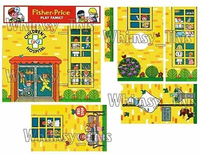 Buy Vintage Fisher Price Little People #931 HOSPITAL EXTERIOR LITHOS Sticker Decal • 13.25£
