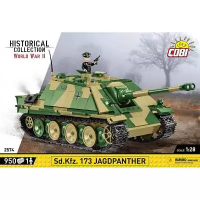 Buy Cobi 2574 1:28 WWII Sd.Kfz. 173 Jagdpanther Military Construction Kit 950 Pieces • 60.95£
