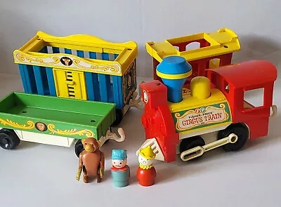 Buy Vintage 1970s FISHER PRICE LITTLE PEOPLE Play Family Circus Train Working Toot • 9.99£