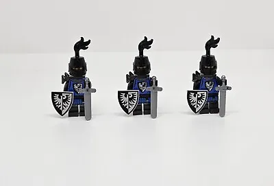 Buy LEGO BLACK FALCON ARMY Castle MINIFIGURE ARMOUR SHIELD SILVER SWORD NEW X3 (K3) • 19.99£