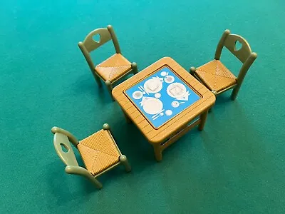 Buy Vintage 1990s Fisher Price Loving Family Figures Complete Table & 3 Chairs Set • 15£