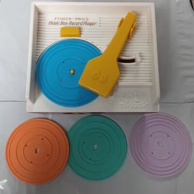 Buy Fisher Price Record Player 4 Records Music Box Record Player Childrens Toy • 14£