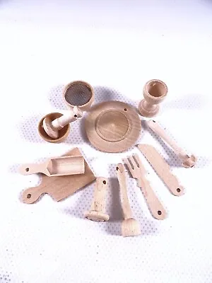 Buy Wooden Dishes And Kitchen Accessories Fit Barbie, Steffi, Petra (4857) • 3.25£