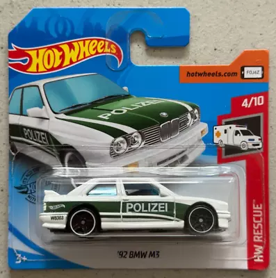 Buy 2020 Hot Wheels 92 BMW M3 POLICE HW Rescue E30 With Protector • 9.99£