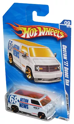 Buy Hot Wheels HW City Works '10 Action News 68 Custom '77 Dodge Van White Toy 117/2 • 11.05£