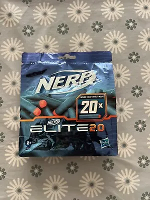 Buy Official Nerf Elite 2.0 20 Dart Refill Pack | Genuine Nerf | Hasbro | Blue Darts • 4£