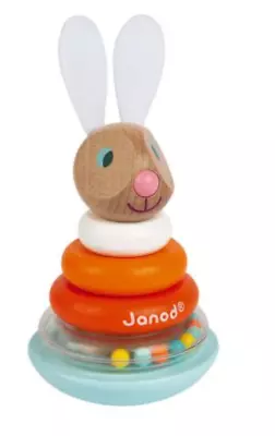 Buy Janod Rabbit STACKER AND ROCKER Wooden Stacking Toddler Baby Toy Gift 12m+ • 18.99£