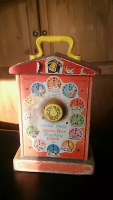 Buy Vintage Fisher-Price Music Box Teaching Clock 1968.  • 6£