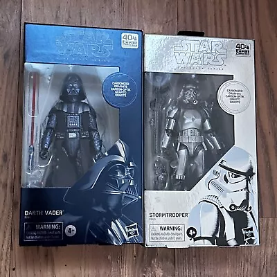 Buy Darth Vader & Imperial Stormtrooper 6” Black Series Star Wars Carbonised Figures • 50£