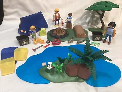 Buy Playmobil Camping Set  + Lake/figures/Tent/Working Fire And More. Ex.Cond. • 15.95£