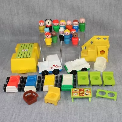 Buy FISHER PRICE Little People Vintage Figures Vehicles Chairs 1970s Toy Mixed Lot • 41.13£