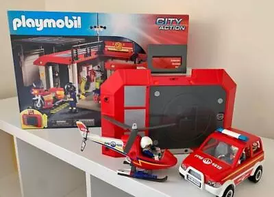 Buy Playmobil 5663 Take Along Fire Station  Boxed Plus Helicopter & 4822 Car • 33.95£