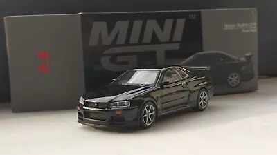 Buy 1/64 Mini GT Nissan Skyline GTR R34 Black JDM (Hot Wheels Scale) • 13.99£