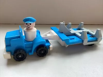 Buy Vintage Fisher Price Little People Vehicle Blue Car And Trailer (no Boat) • 8£