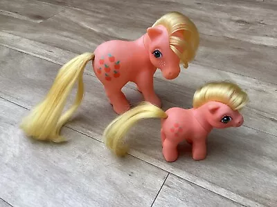 Buy My Little Pony 2 Vintage Ponies Applejack And Baby Applejack Hasbro 1980s Vgc • 7.50£