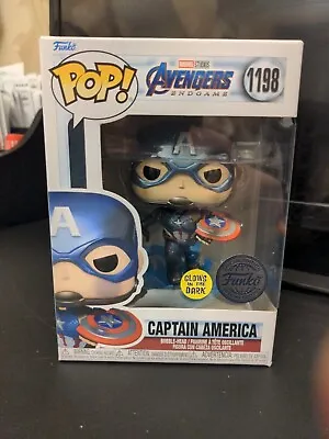 Buy Brand New Avengers Endgame Captain America GITD Funko Pop #1198 – UK Based • 21.99£