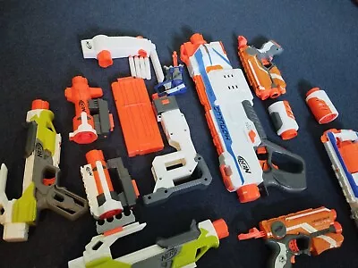 Buy Nerf Gun Bundle 7 Guns + Attachments • 47.50£