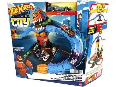 Buy Hot Wheels City Nemesis Playset - Wreck & Ride Gorilla Attack - Brand New • 22.99£