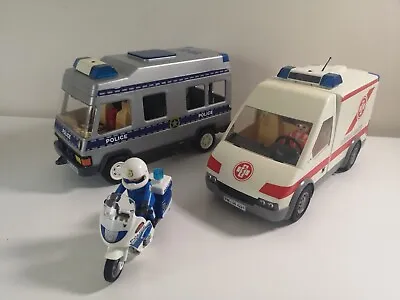 Buy Playmobil Retro Police Van, Motorbike & Ambulance With 2 Figures • 22.33£
